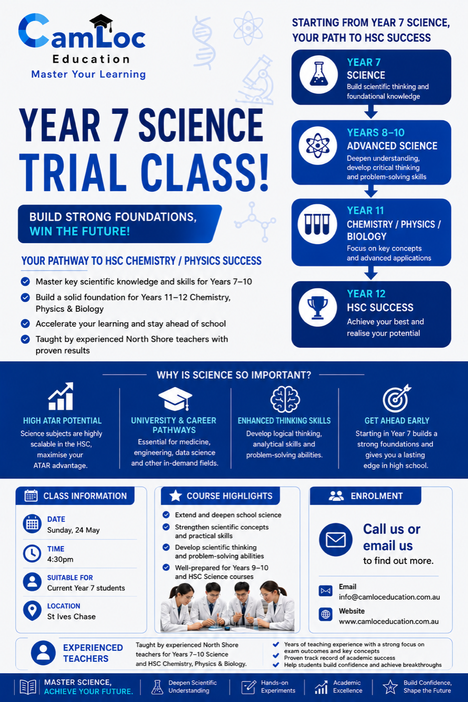 Year 7 Science Trial Lesson for Current Year 7 Students